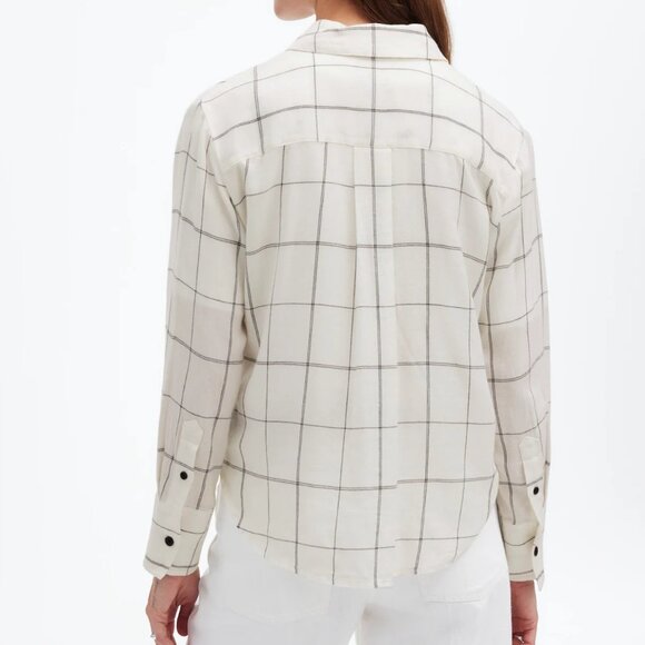 Madewell Easy Y-Neck Button-Up Shirt Size Medium - Picture 2 of 11